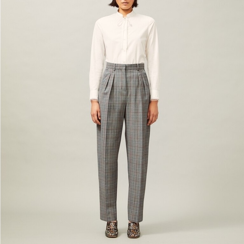 NWT Tory Burch Plaid Wool Trouser Pant 00